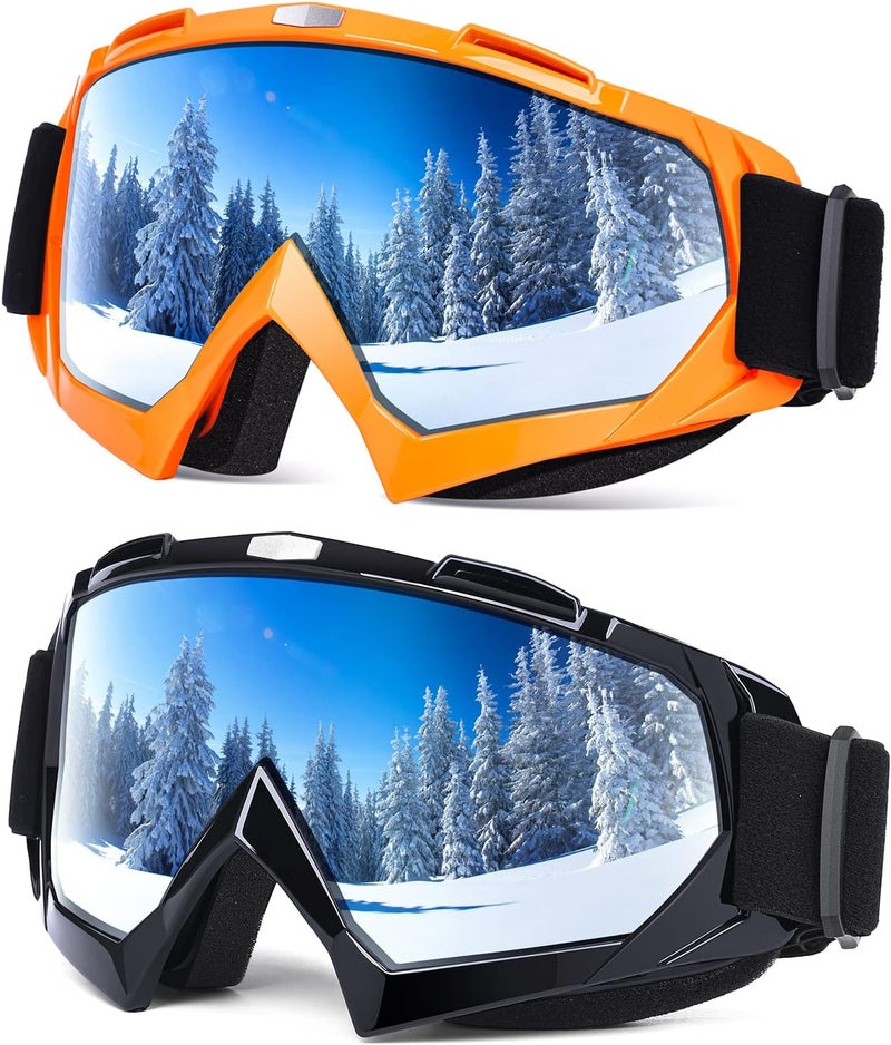 Braylin Adult Ski Goggles, 2-Pack Snowboard Goggles for Youth, Teens, Men & Women, Wide View Snowmobile Goggles - Image 1